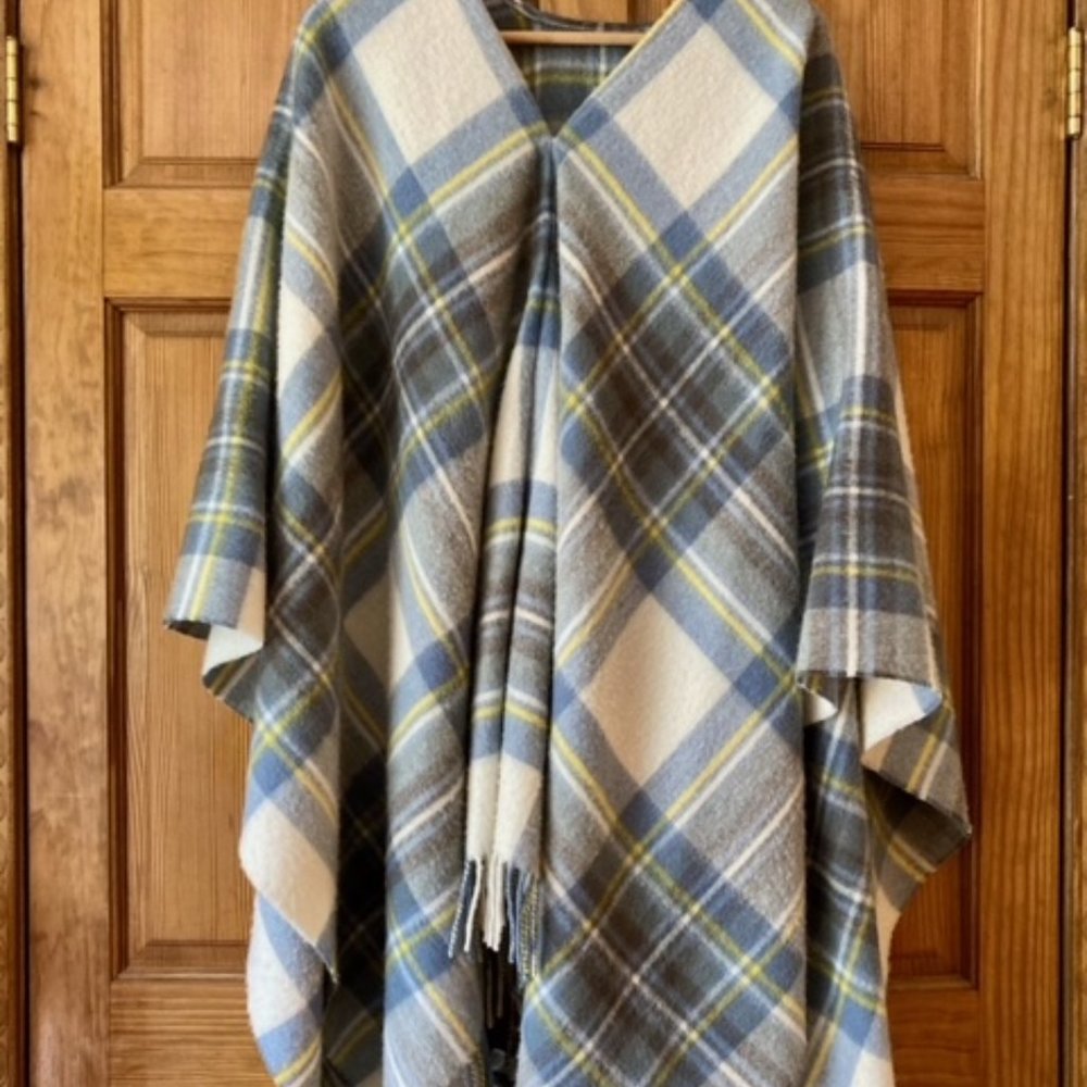 Vintage Oversized Plaid Poncho